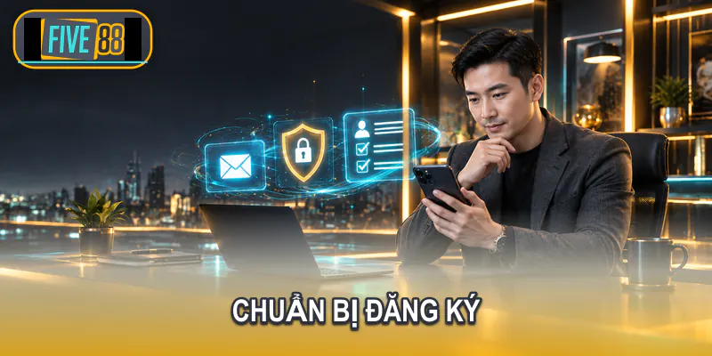Người dùng chuẩn bị điện thoại email và mật khẩu để đăng ký Five88
