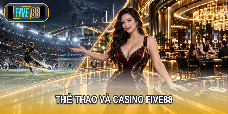 Sân vận động và đại sảnh casino trong không gian Five88